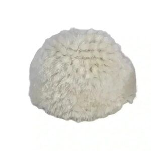 VINTAGE HAT HANSEN FAUX FUR WHITE WINTER MADE IN THE USA ADJUSTABLE CAP